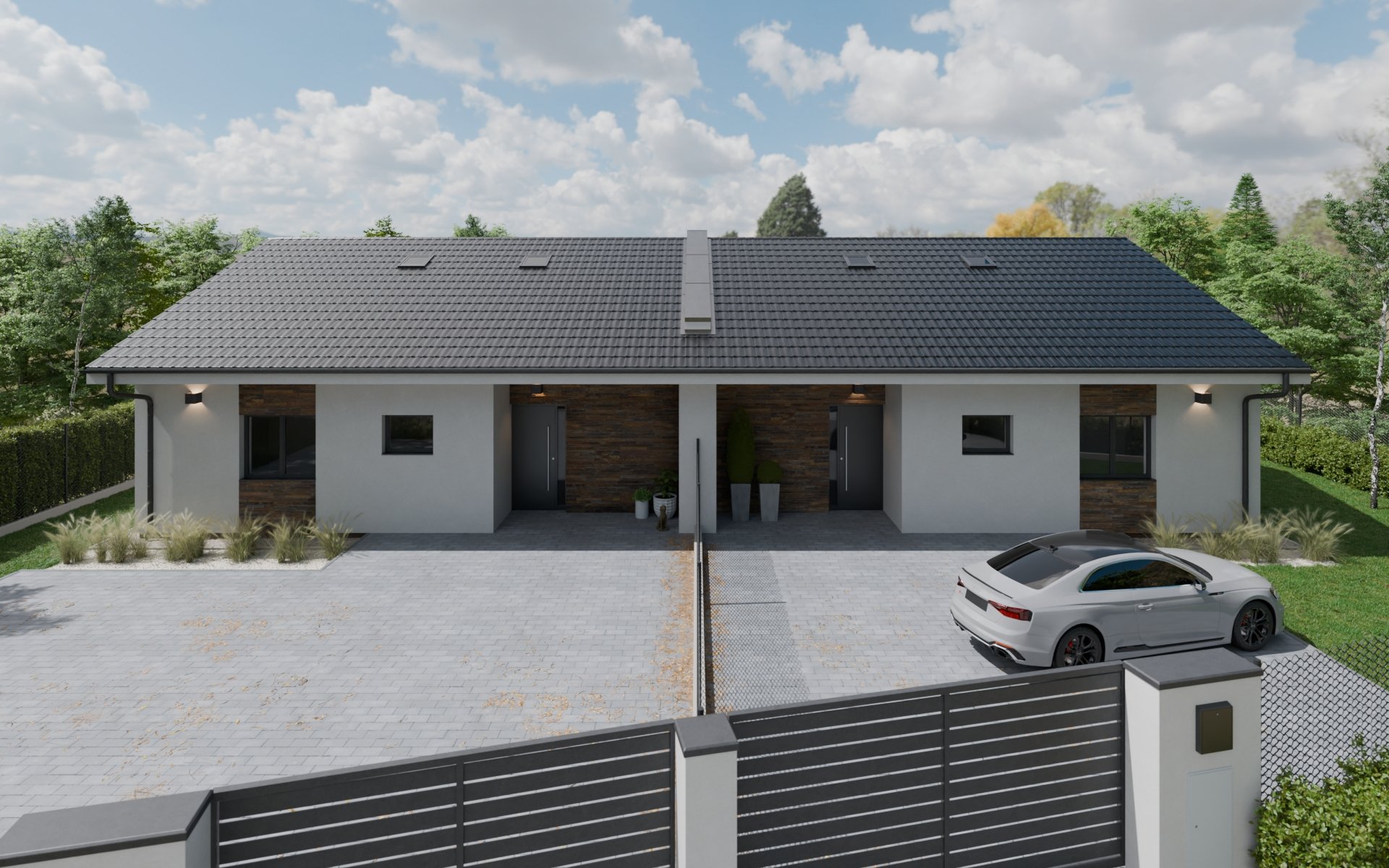 Výstavba 2 RD 4+kk, 121 m2, pozemek 636 m2 v Běhařovicích